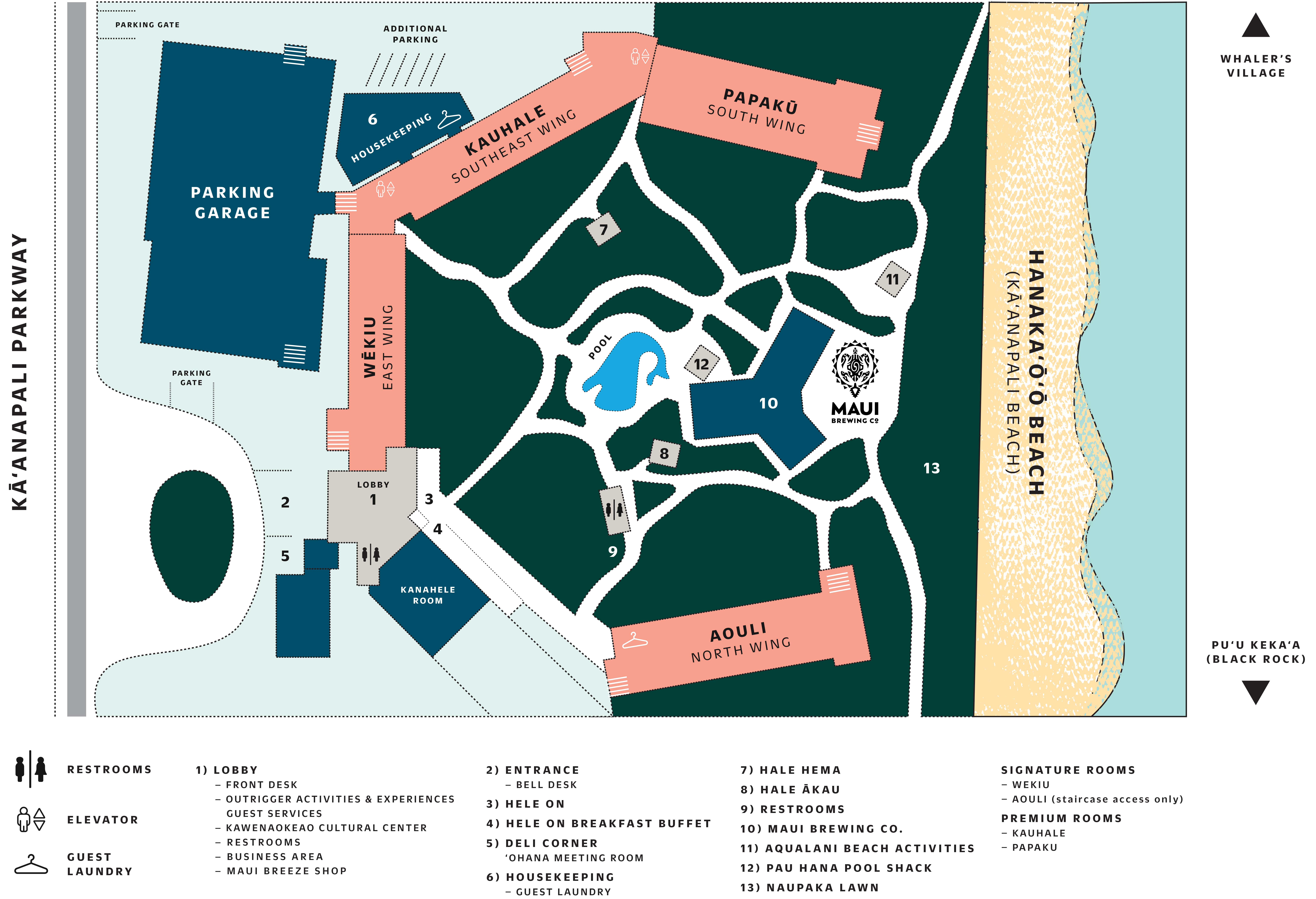 アウトリガー・カアナパリ・ビーチ・リゾートマップ