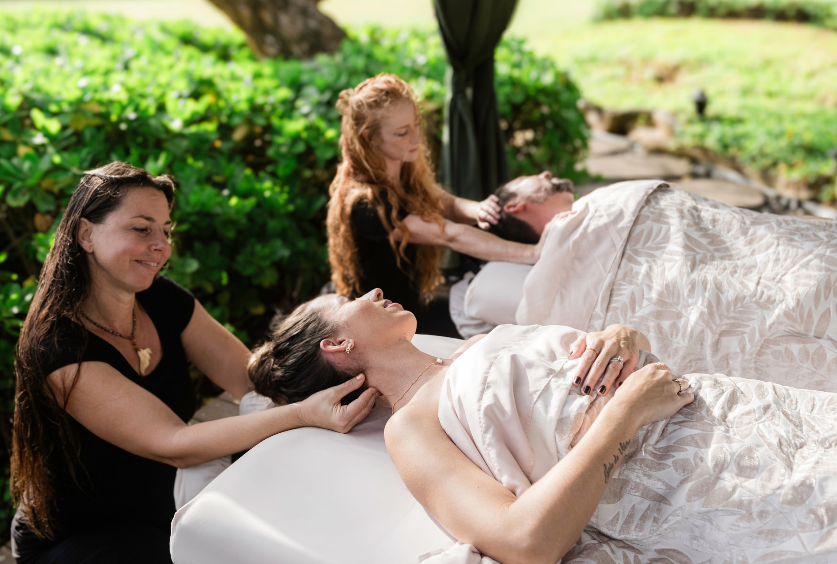 Couple getting a massage