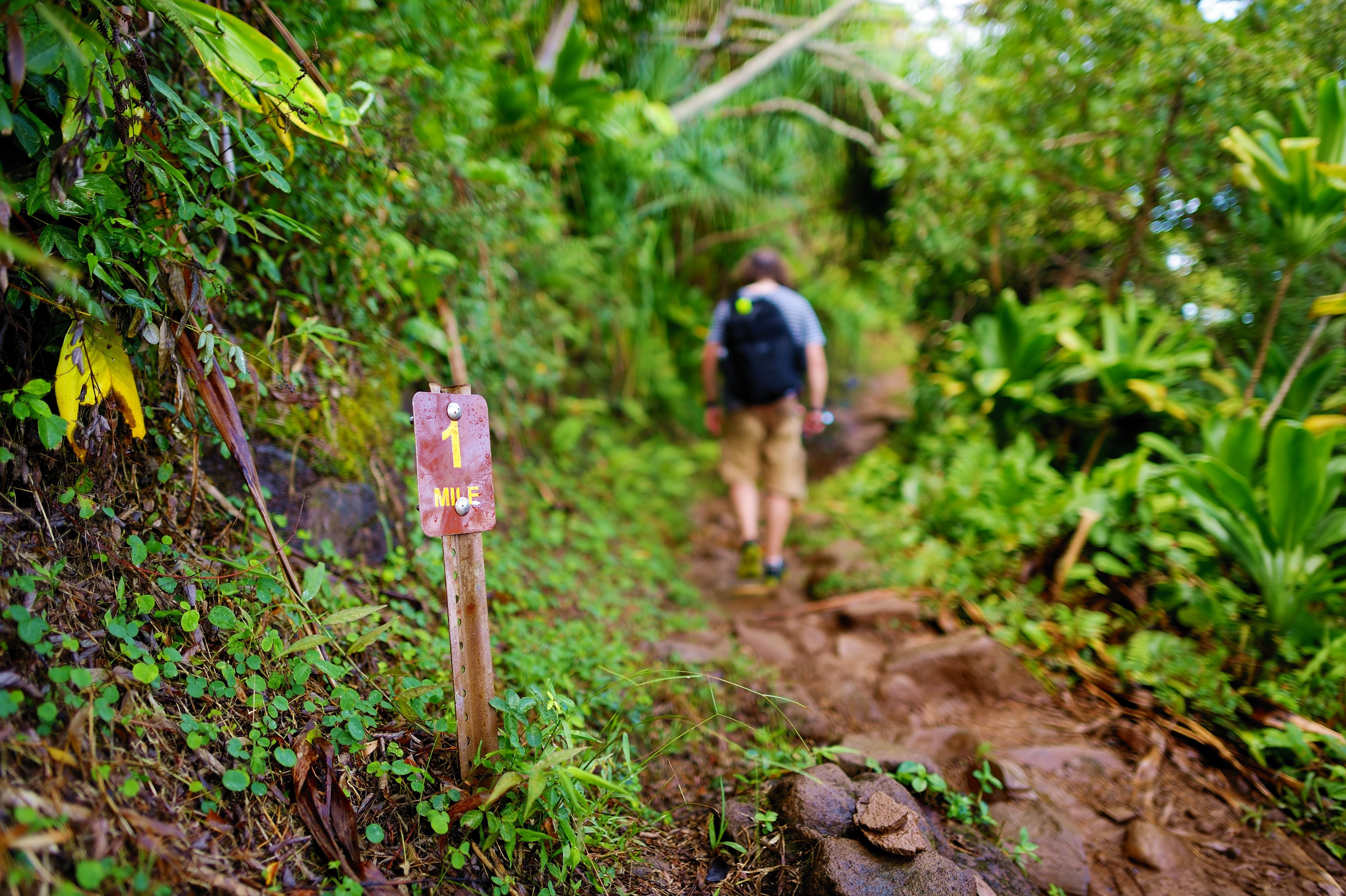 Hiking on Kalalau Trail